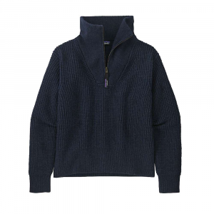 Patagonia Women's Recycled Wool-Blend 1/4 Zip Sweater - Large - Smolder Blue