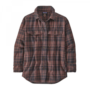 Patagonia Women's Heavyweight Fjord Flannel Overshirt - XL - Ice Caps  Dusky Brown