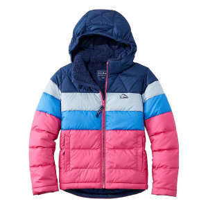 L.L.Bean Kids' Down Color Block Jacket - Small 8 - Pink Berry