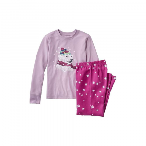 L.L.Bean Little Kids' Flannel Pajamas - Large 6X/7 - Lavender Ice Bear