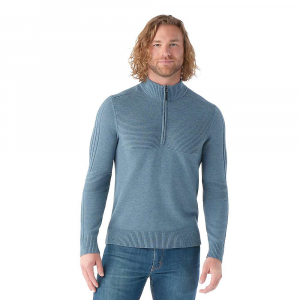 Smartwool Men's Texture Half Zip Sweater - Medium - Pewter Blue Heather