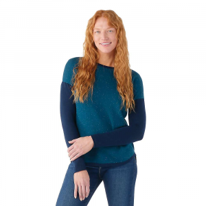 Smartwool Women's Shadow Pine Colorblock Sweater - Small - Twilight Blue Donegal