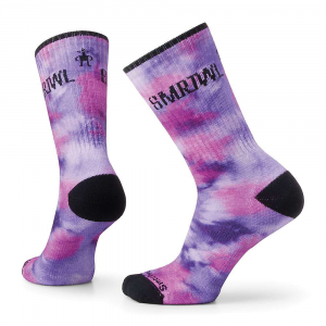 Smartwool Athletic Far Out Tie Dye Printed Crew Sock - Small - Purple Iris