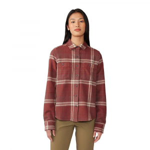 Mountain Hardwear Women's Plusher LS Shirt - Small - Oyster Shell Plaid Print