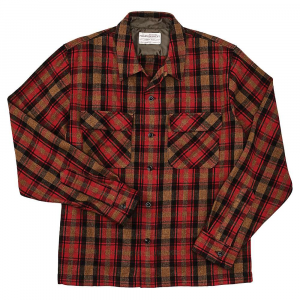 Filson Men's Buckner Wool Camp Shirt - Large - Red / Dark Earth / Brown