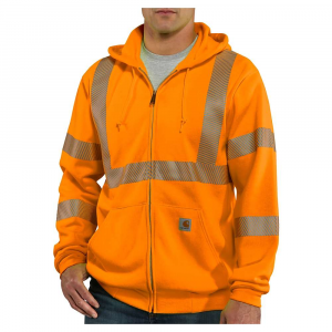 Carhartt Men's Hight Visibility Zip Front Class 3 Sweatshirt
