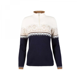 Dale Of Norway Women's St. Moritz Feminine Sweater - Small - Navy / Bronze / Beige / Off White