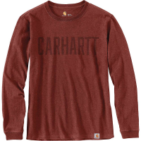 Carhartt Men's Workwear Block Logo Graphic LS T-Shirt - Small Regular - Henna Heather