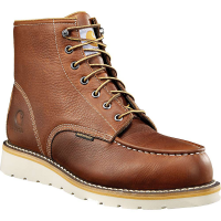 Carhartt Men's Wedge 6 Inch Waterproof Boot - Steel Toe - 8 Wide - Soft Tan Full Grain Leather