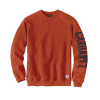 Carhartt Men's Loose Fit Midweight Crewneck Sleeve Graphic Sweatshirt - Small Regular - Jasper Heather