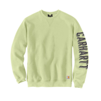 Carhartt Men's Loose Fit Midweight Crewneck Sleeve Graphic Sweatshirt - Small Regular - Pastel Lime