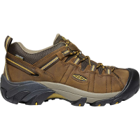 KEEN Men's Targhee 2 Low Height Waterproof Hiking Shoes - 9.5 Wide - Cascade Brown / Golden Yellow