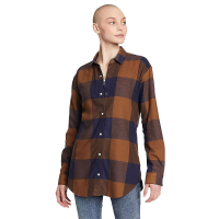 Eddie Bauer Women's Fremont Flannel Snap Front Tunic LS Shirt - Small - Chestnut