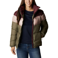 Columbia Women's Puffect Color Blocked Jacket - Medium - Stone Green / Mineral Pink / Malbec