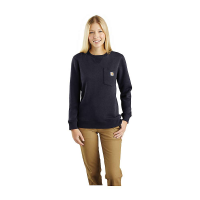 Carhartt Women's Relaxed Fit Clarksburg Crewneck Pocket Sweatshirt - Large - Navy Heather