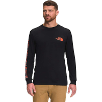 The North Face Men's Sleeve Hit LS Tee - XL - TNF Black/Fiery Red