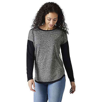 Smartwool Women's Shadow Pine Colorblock Sweater - Medium - Black / Natural Marl