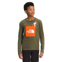 The North Face Boys' Graphic LS Tee - Medium - Burnt Olive Green
