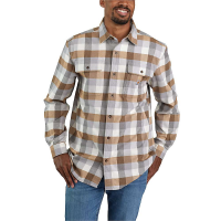 Carhartt Men's Loose Fit Heavyweight Flannel LS Plaid Shirt - XL Tall - Asphalt