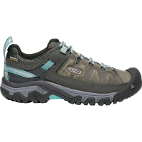 KEEN Women's Targhee 3 Rugged Low Height Waterproof Hiking Shoes - 9 - Alcatraz / Blue Turquoise