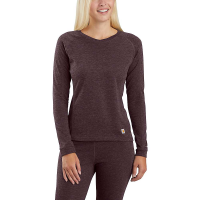 Carhartt Women's Base Force Heavyweight Poly-Wool Crew - Small - Deep Wine Heather