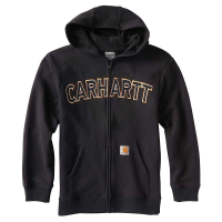 Carhartt Kids' Logo Fleece Zip Sweatshirt - Medium - Caviar Black