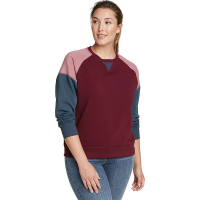 Eddie Bauer Women's Cozy Camp Color Block Sweatshirt - XL - Dark Berry