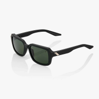 100% Rideley Sunglasses - One Size - Soft Tact Black/Grey Green Lens