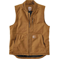 Carhartt Men's Washed Duck Insulated Rib Collar Vest - XL Regular - Dark Brown