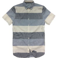 Jeremiah Men's Slub Woven Stripe S/S Shirt - Small - Slate