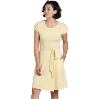 Toad & Co Women's Cue Wrap SS Dress - Large - Dusty Citron Stripe