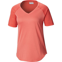 Columbia Women's Bryce Peak SS Shirt - XL - Red Coral Heather / Coral Bloom