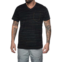 Jeremiah Men's Speckler Space Dyed Jersey V Neck Top - Small - Black