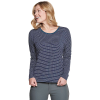 Toad & Co Women's Downton LS Tee - Large - Deep Navy Thin Stripe