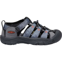 KEEN Youth Newport H2 Water Sandals with Toe Protection and Quick Dry - 4 - Ribbon Red / Gargoyle