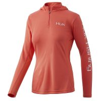 Huk Women's Icon X Hoodie - Small - Fusion Coral