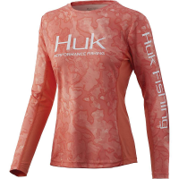 Huk Women's Icon X LS Camo Top - Large - Current Bimini Camo