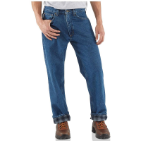 Carhartt Men's Relaxed Fit Straight Leg Flannel Lined Jean - 40x36 - Darkstone