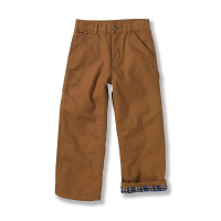 Carhartt Boys' Canvas Dungaree Flanned Lined Pant - 7 - Carharrt Brown