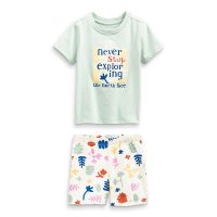 The North Face Toddlers' Cotton Summer Set - 6T - Vintage White Summer Stamps Print