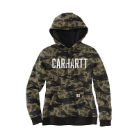 Carhartt Women's Relaxed Fit Midweight Camo Sleeve Graphic Sweatshirt - Large - Black Blind Duck Camo