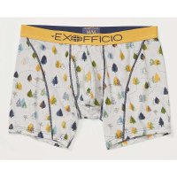 ExOfficio Men's Give-N-Go Sport Mesh Printed 6IN Boxer Brief - Large - Happy Tree