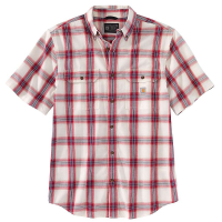 Carhartt Men's Loose Fit Midweight Chambray SS Plaid Shirt - Large Regular - Ruby