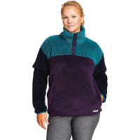 Eddie Bauer Women's Quest Plush LS Color Block Sweatshirt - Large - Dark Teal