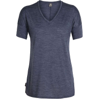 Icebreaker Women's Solace SS V Neck Top - Large - Midnight Navy Heather