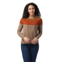 Smartwool Women's Edgewood Colorblock Crew Sweater - Large - Natural Donegal
