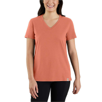Carhartt Women's Relaxed Fit Lightweight V-Neck SS T-Shirt - Large - Terracotta