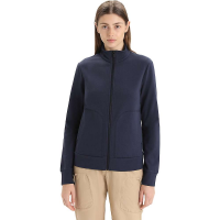 Icebreaker Women's Central Classic LS Zip Sweatshirt - Medium - Midnight Navy