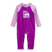 The North Face Infant Baby Amphibious Sun One-Piece - 6M - TNF Black Tossed Logo Grid Print