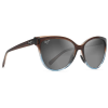 Maui Jim 'Olu 'Olu Cat Polarized Cat Eye Sunglasses - One Size - Translucent Dark Chocolate with Blue/Neutral Grey